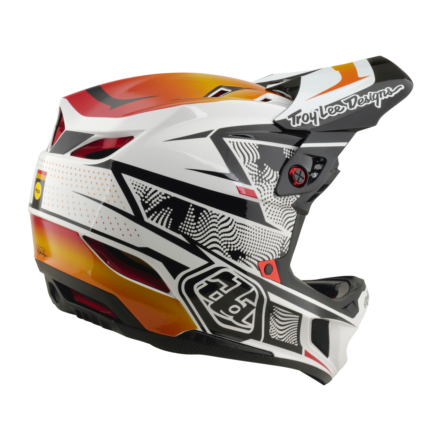 Capacete de BTT TROY LEE DESIGNS D4 COMPOSITE MIPS LINED UP Branco
