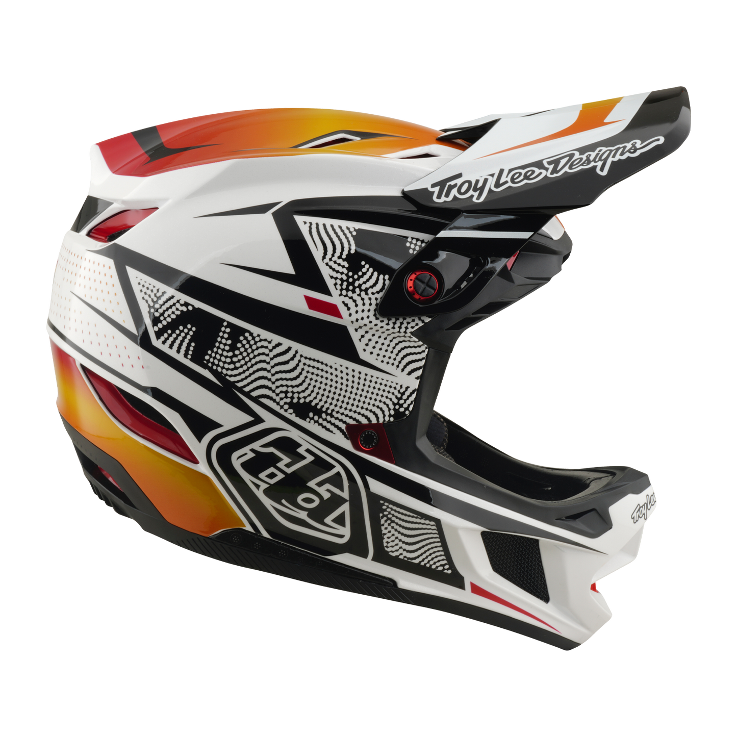 Capacete de BTT TROY LEE DESIGNS D4 COMPOSITE MIPS LINED UP Branco