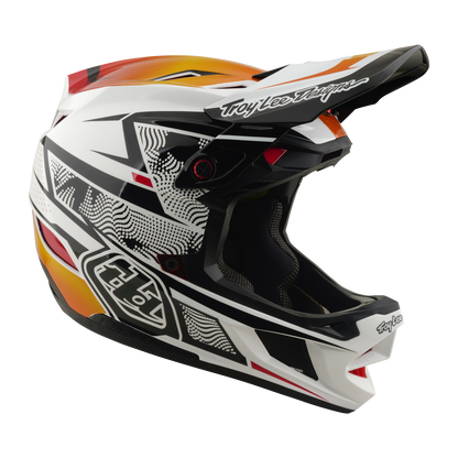 Capacete de BTT TROY LEE DESIGNS D4 COMPOSITE MIPS LINED UP Branco