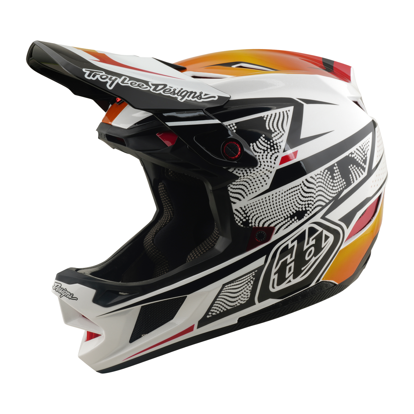 Capacete de BTT TROY LEE DESIGNS D4 COMPOSITE MIPS LINED UP Branco
