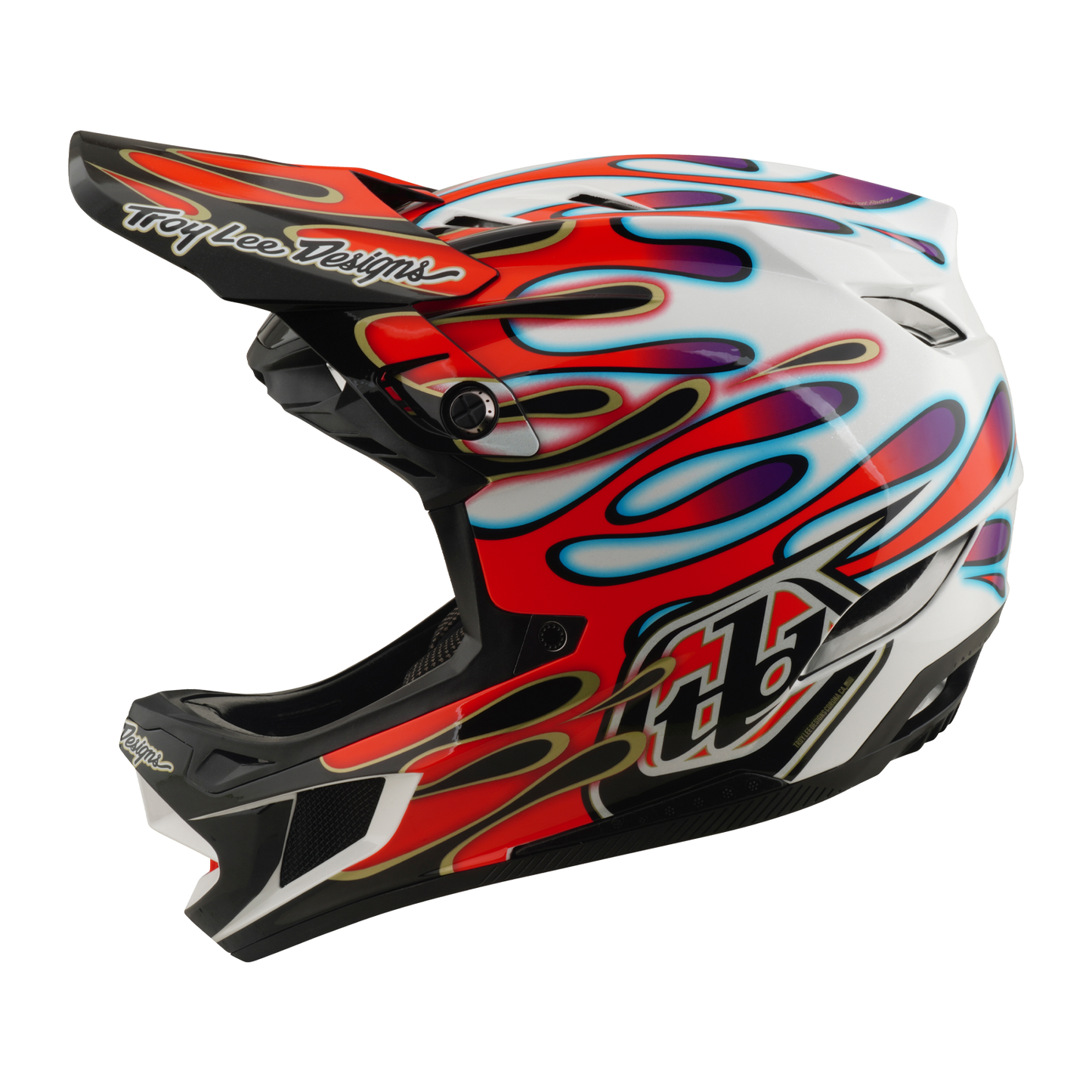 Capacete de BTT TROY LEE DESIGNS D4 COMPOSITE MIPS OVERSPRAY Branco/Vermelho