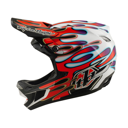 Capacete de BTT TROY LEE DESIGNS D4 COMPOSITE MIPS OVERSPRAY Branco/Vermelho