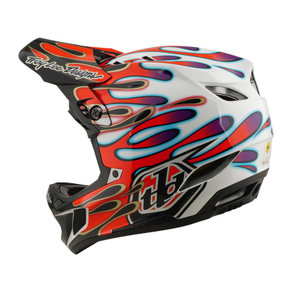 Capacete de BTT TROY LEE DESIGNS D4 COMPOSITE MIPS OVERSPRAY Branco/Vermelho