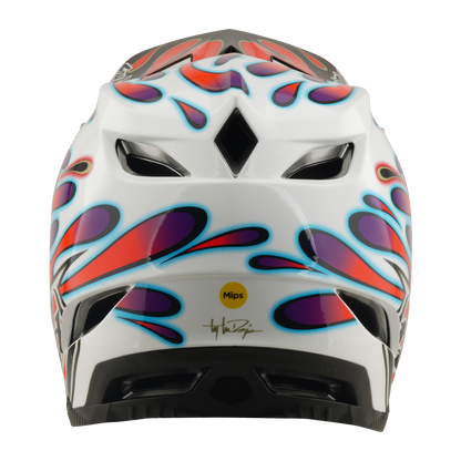 Capacete de BTT TROY LEE DESIGNS D4 COMPOSITE MIPS OVERSPRAY Branco/Vermelho