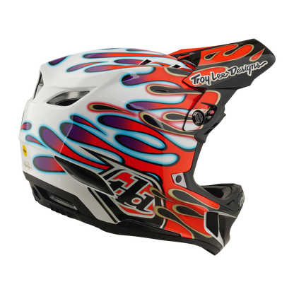 Capacete de BTT TROY LEE DESIGNS D4 COMPOSITE MIPS OVERSPRAY Branco/Vermelho