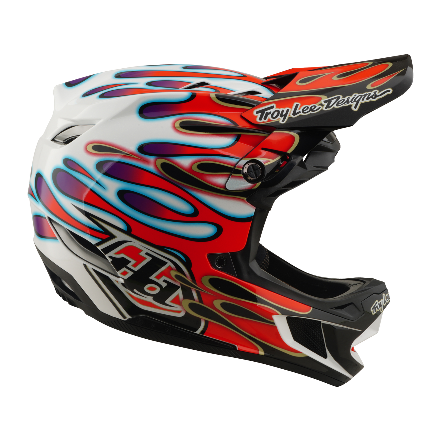 Capacete de BTT TROY LEE DESIGNS D4 COMPOSITE MIPS OVERSPRAY Branco/Vermelho
