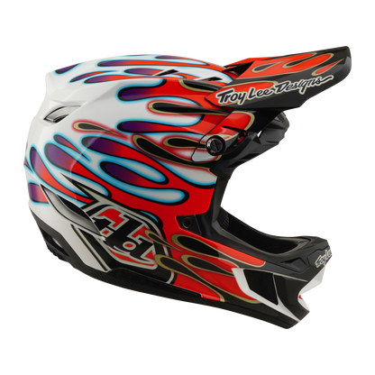 Capacete de BTT TROY LEE DESIGNS D4 COMPOSITE MIPS OVERSPRAY Branco/Vermelho