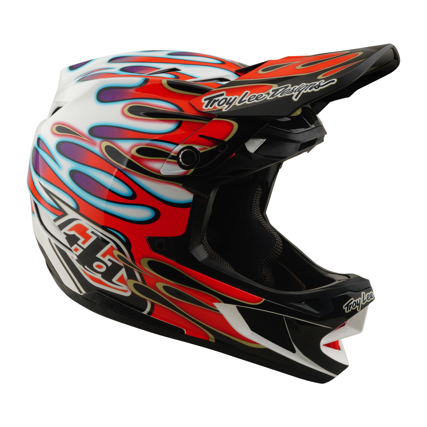 Capacete de BTT TROY LEE DESIGNS D4 COMPOSITE MIPS OVERSPRAY Branco/Vermelho
