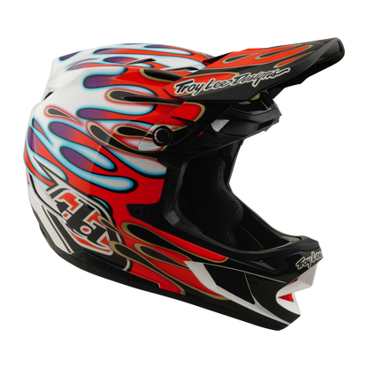 Capacete de BTT TROY LEE DESIGNS D4 COMPOSITE MIPS OVERSPRAY Branco/Vermelho