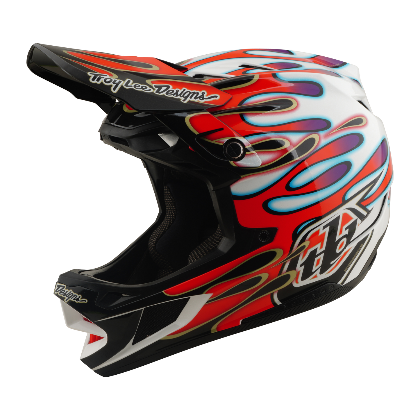 Capacete de BTT TROY LEE DESIGNS D4 COMPOSITE MIPS OVERSPRAY Branco/Vermelho