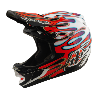 Capacete de BTT TROY LEE DESIGNS D4 COMPOSITE MIPS OVERSPRAY Branco/Vermelho