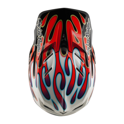 Capacete de BTT TROY LEE DESIGNS D4 COMPOSITE MIPS OVERSPRAY Branco/Vermelho