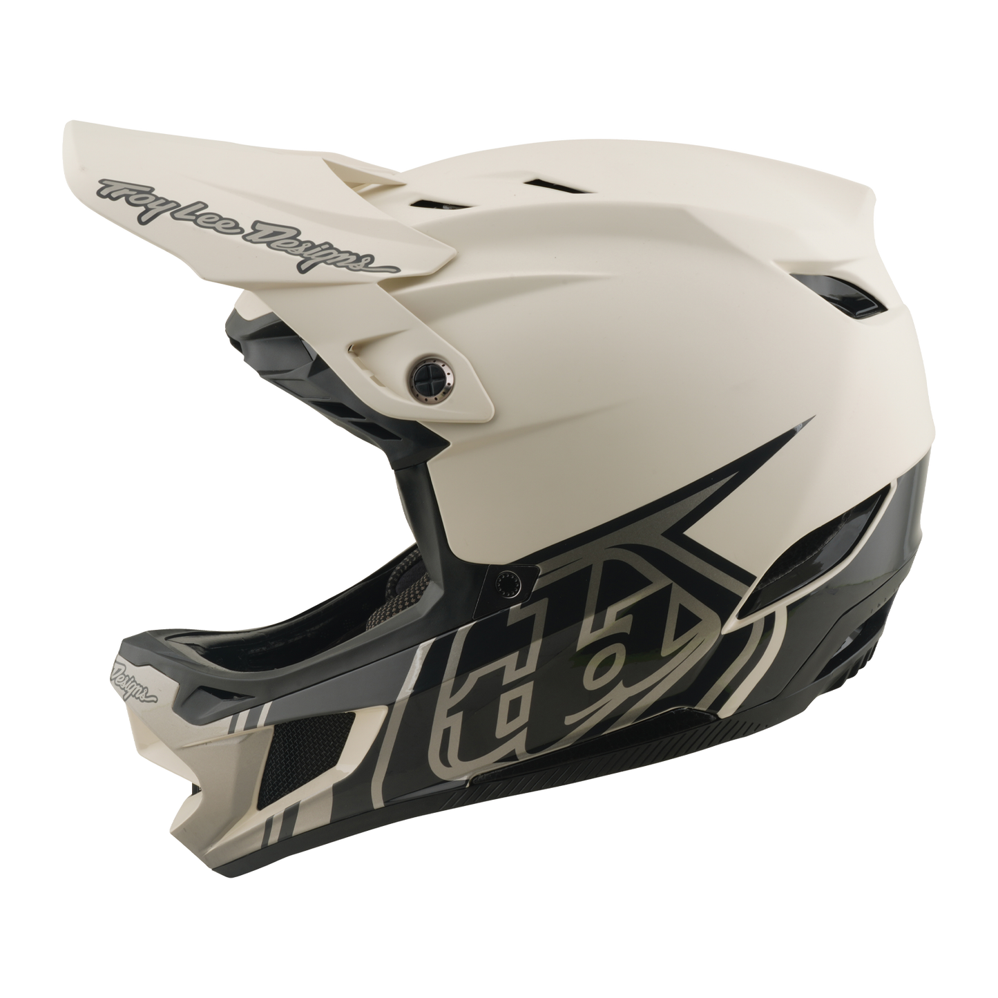 Capacete de BTT TROY LEE DESIGNS D4 COMPOSITE MIPS STEALTH PUMICE Branco