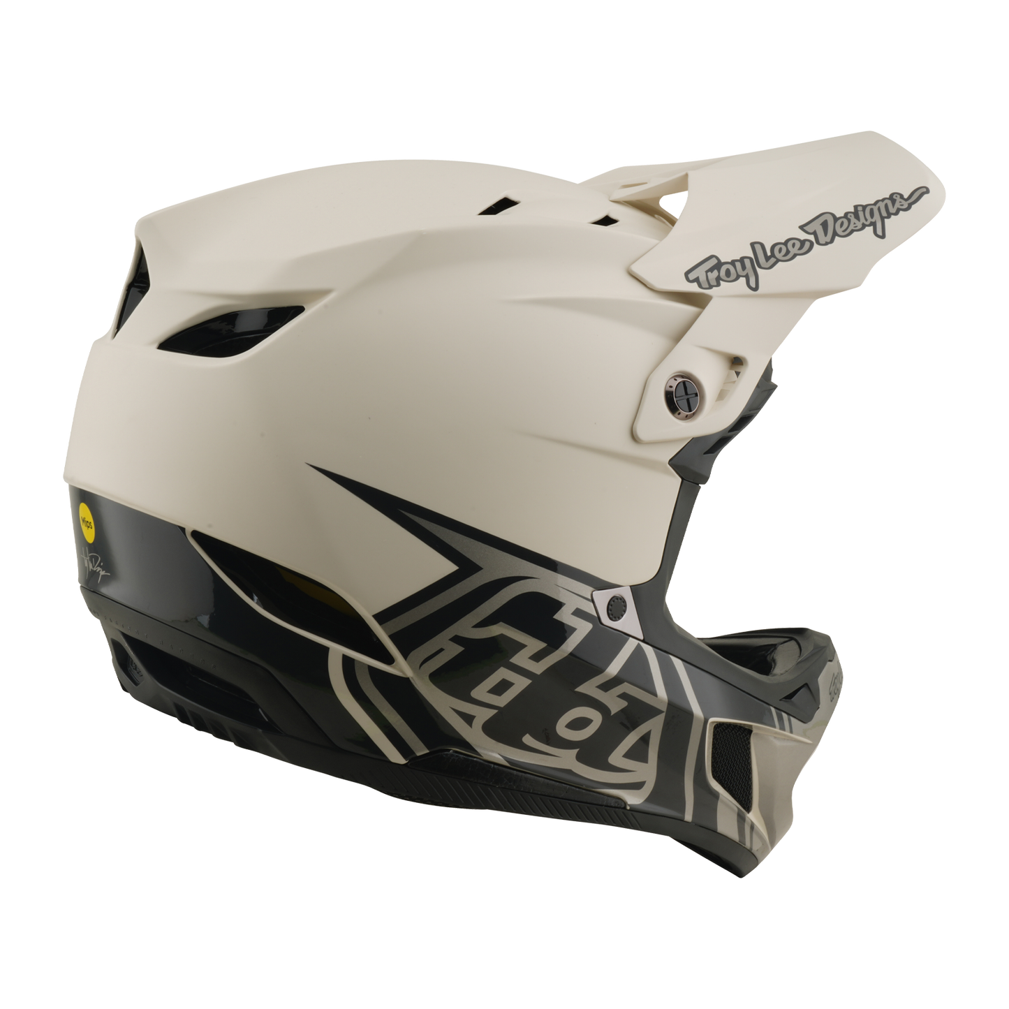 Capacete de BTT TROY LEE DESIGNS D4 COMPOSITE MIPS STEALTH PUMICE Branco