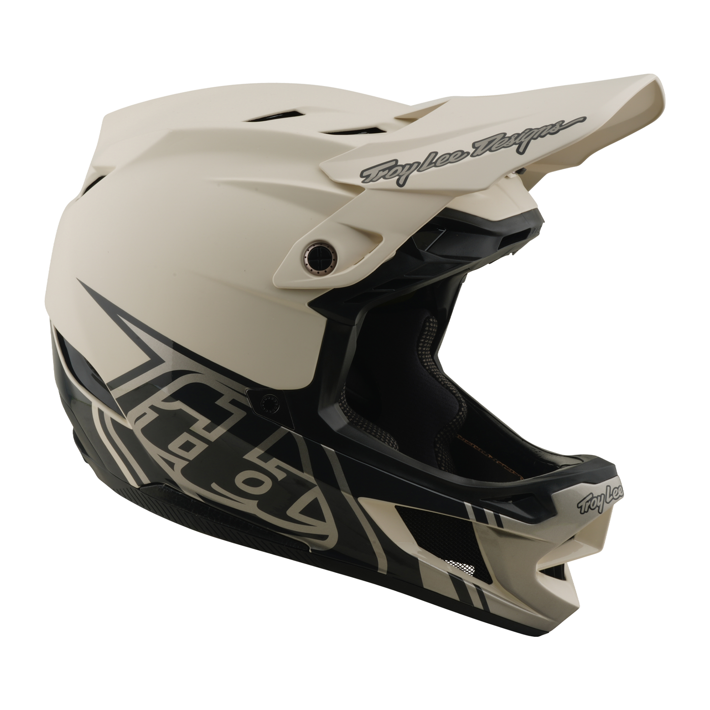 Capacete de BTT TROY LEE DESIGNS D4 COMPOSITE MIPS STEALTH PUMICE Branco