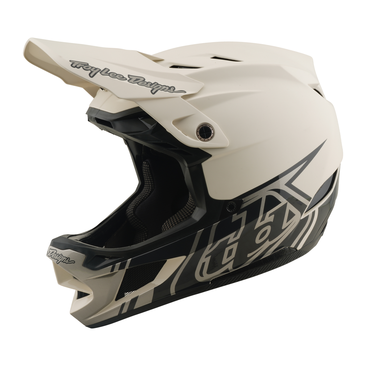 Capacete de BTT TROY LEE DESIGNS D4 COMPOSITE MIPS STEALTH PUMICE Branco
