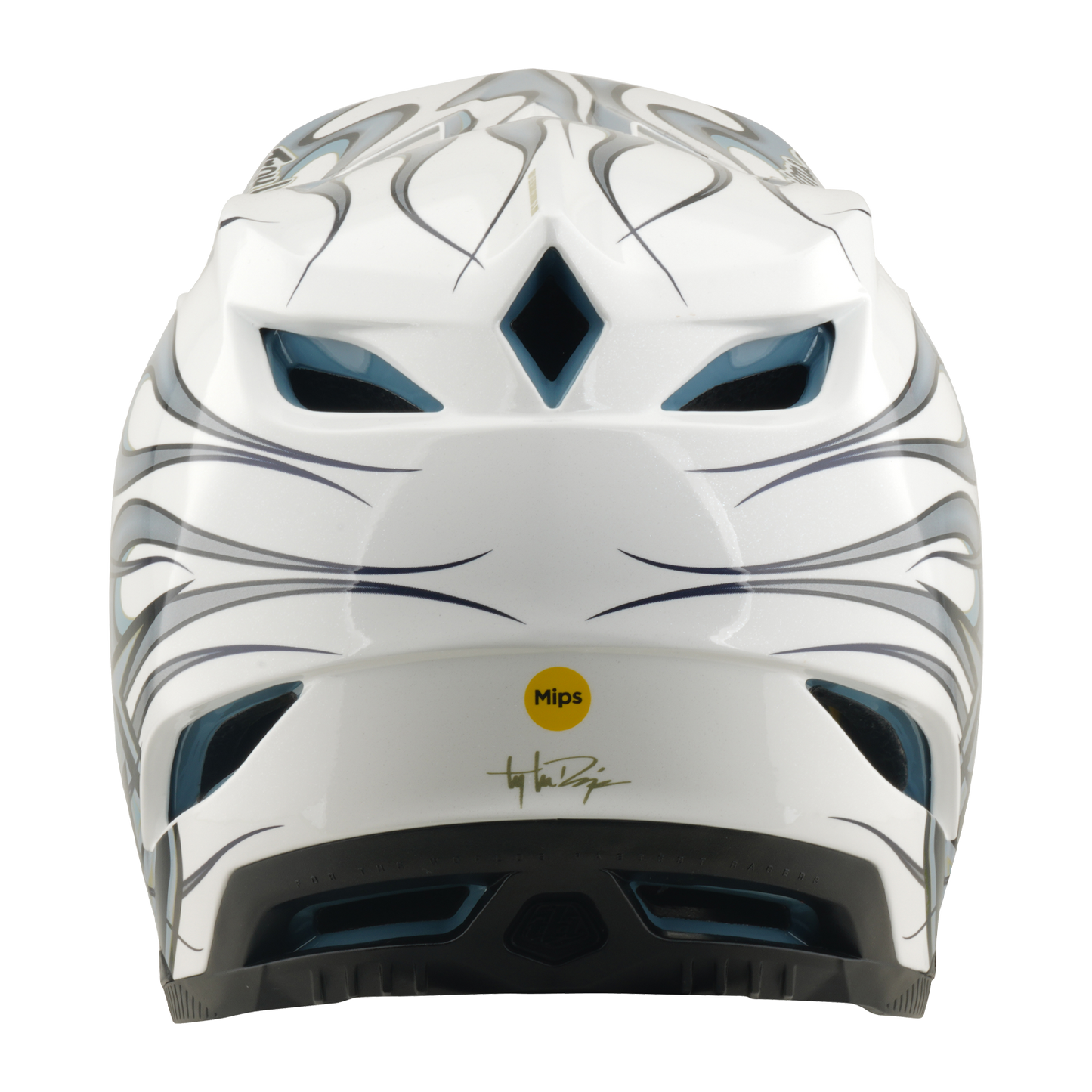 Capacete de BTT TROY LEE DESIGNS D4 COMPOSITE MIPS TORCHED Branco/Prata