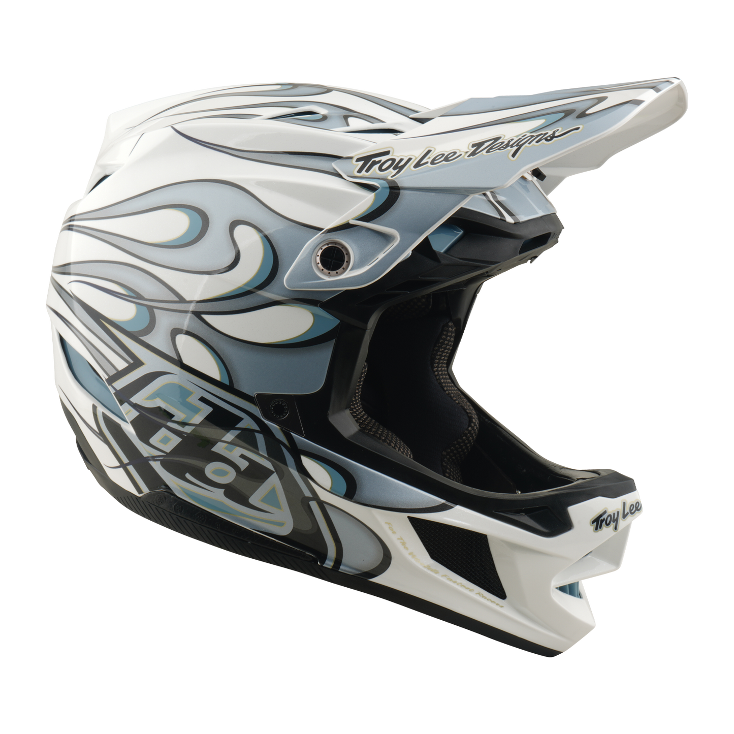 Capacete de BTT TROY LEE DESIGNS D4 COMPOSITE MIPS TORCHED Branco/Prata