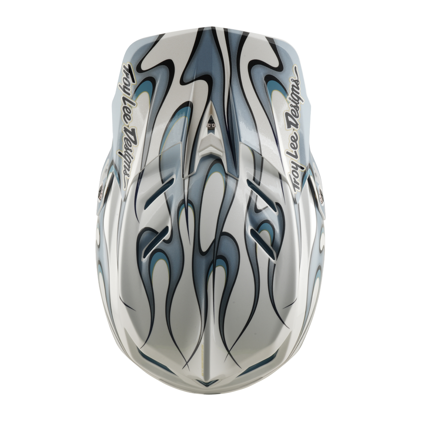 Capacete de BTT TROY LEE DESIGNS D4 COMPOSITE MIPS TORCHED Branco/Prata