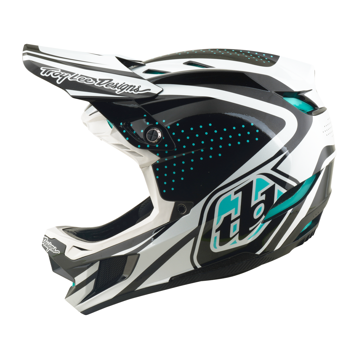 Capacete de BTT TROY LEE DESIGNS D4 POLYACRYLITE MIPS THE LINE Carvão/Branco