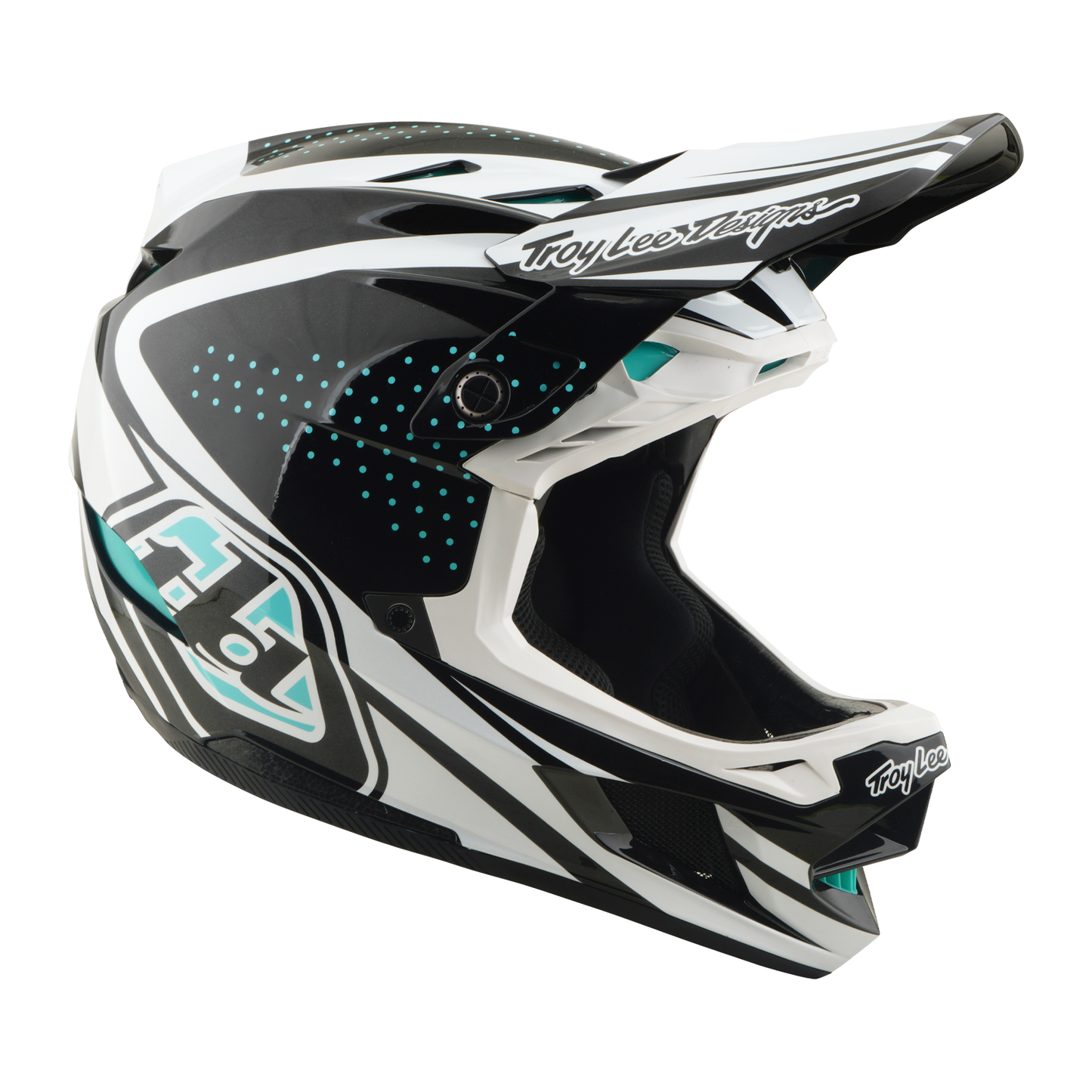 Capacete de BTT TROY LEE DESIGNS D4 POLYACRYLITE MIPS THE LINE Carvão/Branco