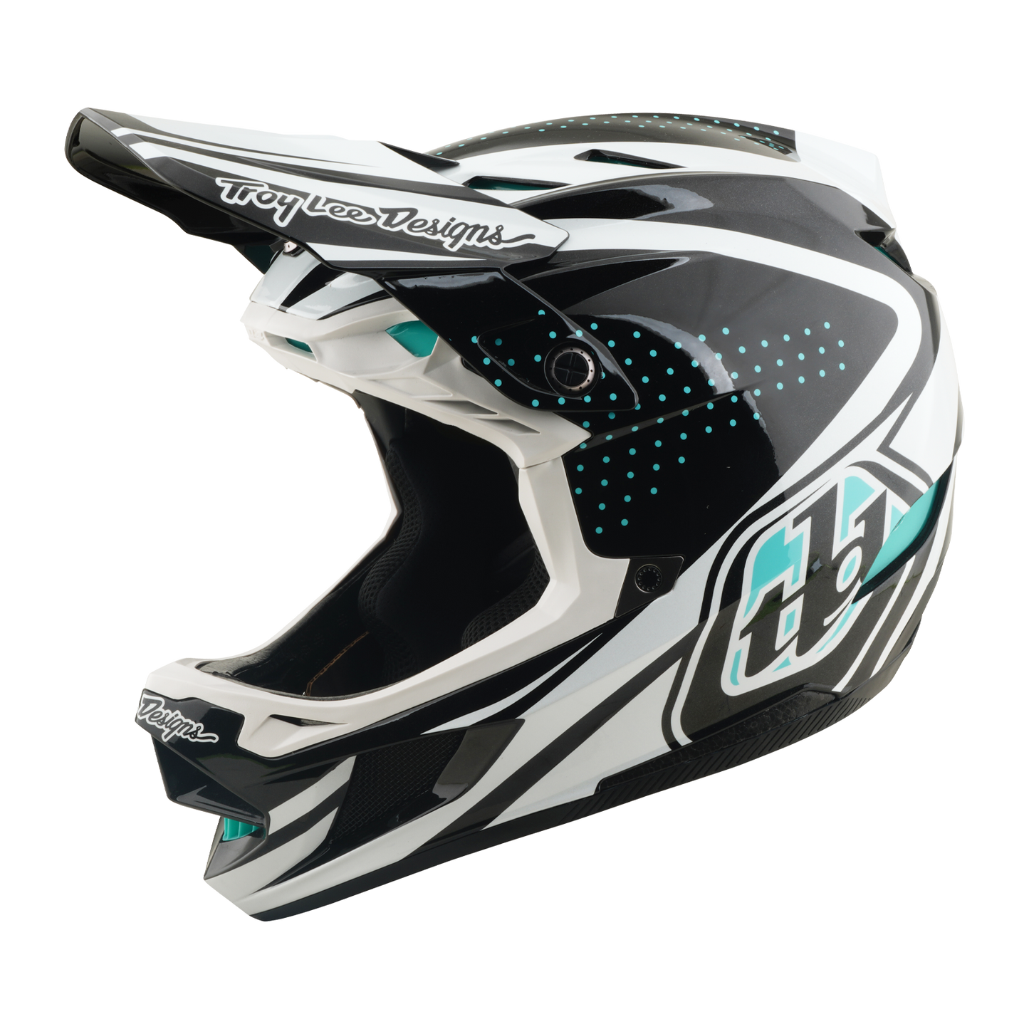 Capacete de BTT TROY LEE DESIGNS D4 POLYACRYLITE MIPS THE LINE Carvão/Branco