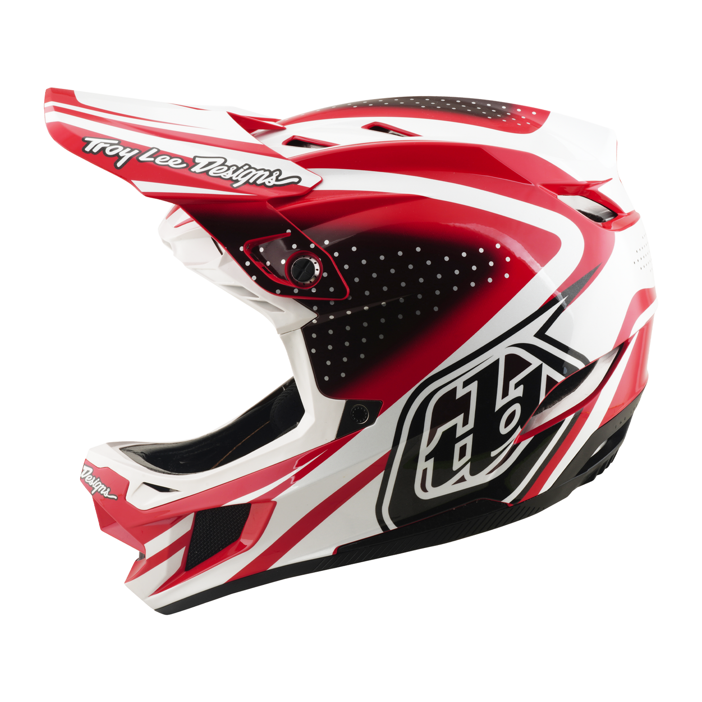 Capacete de BTT TROY LEE DESIGNS D4 POLIACRILITE MIPS THE LINE Vermelho/Branco