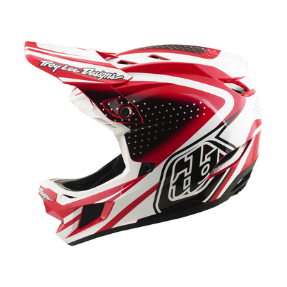 Capacete BTT TROY LEE DESIGNS D4 POLYACRYLITE MIPS THE LINE Vermelho/Branco