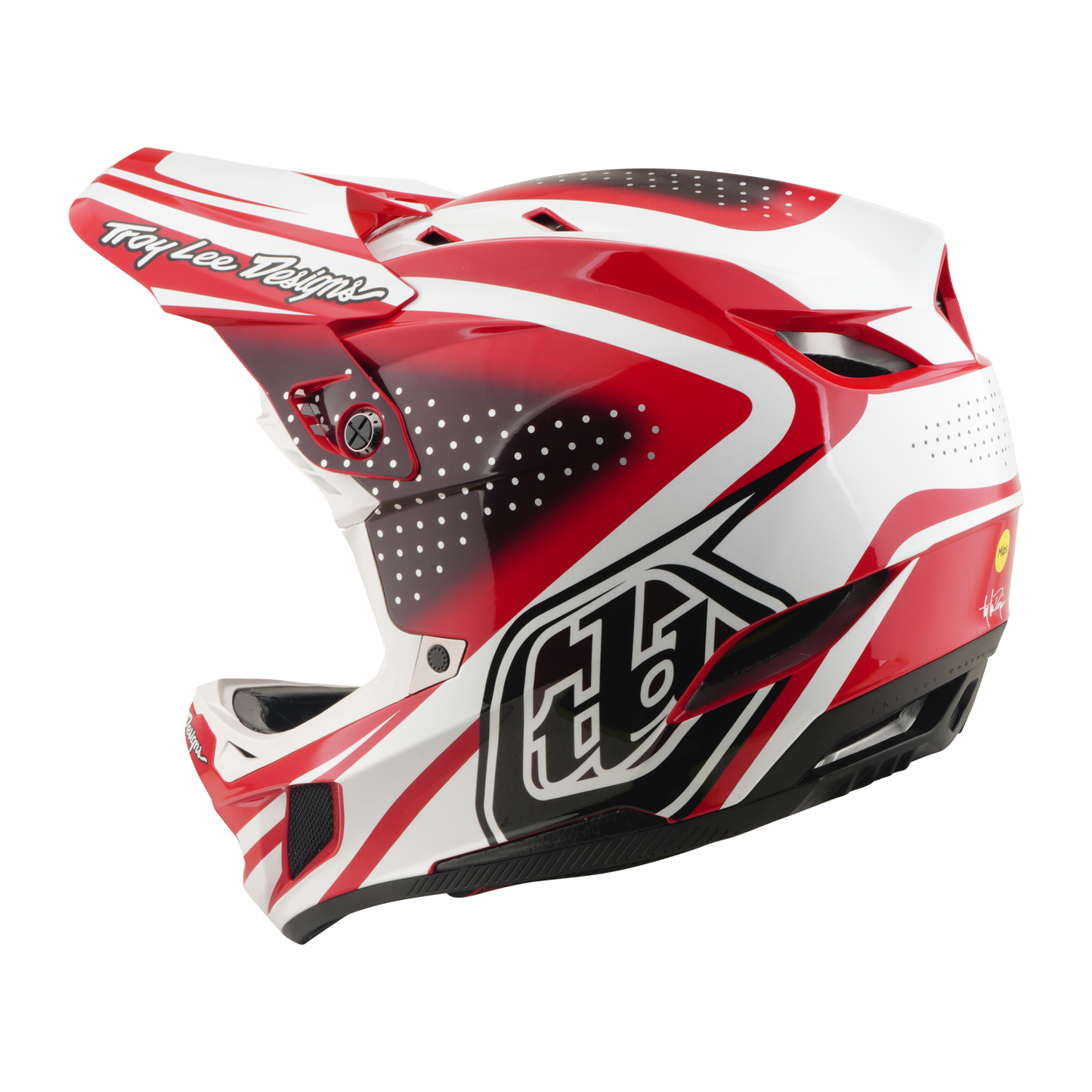 Capacete de BTT TROY LEE DESIGNS D4 POLIACRILITE MIPS THE LINE Vermelho/Branco