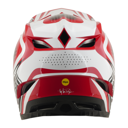 Capacete BTT TROY LEE DESIGNS D4 POLYACRYLITE MIPS THE LINE Vermelho/Branco