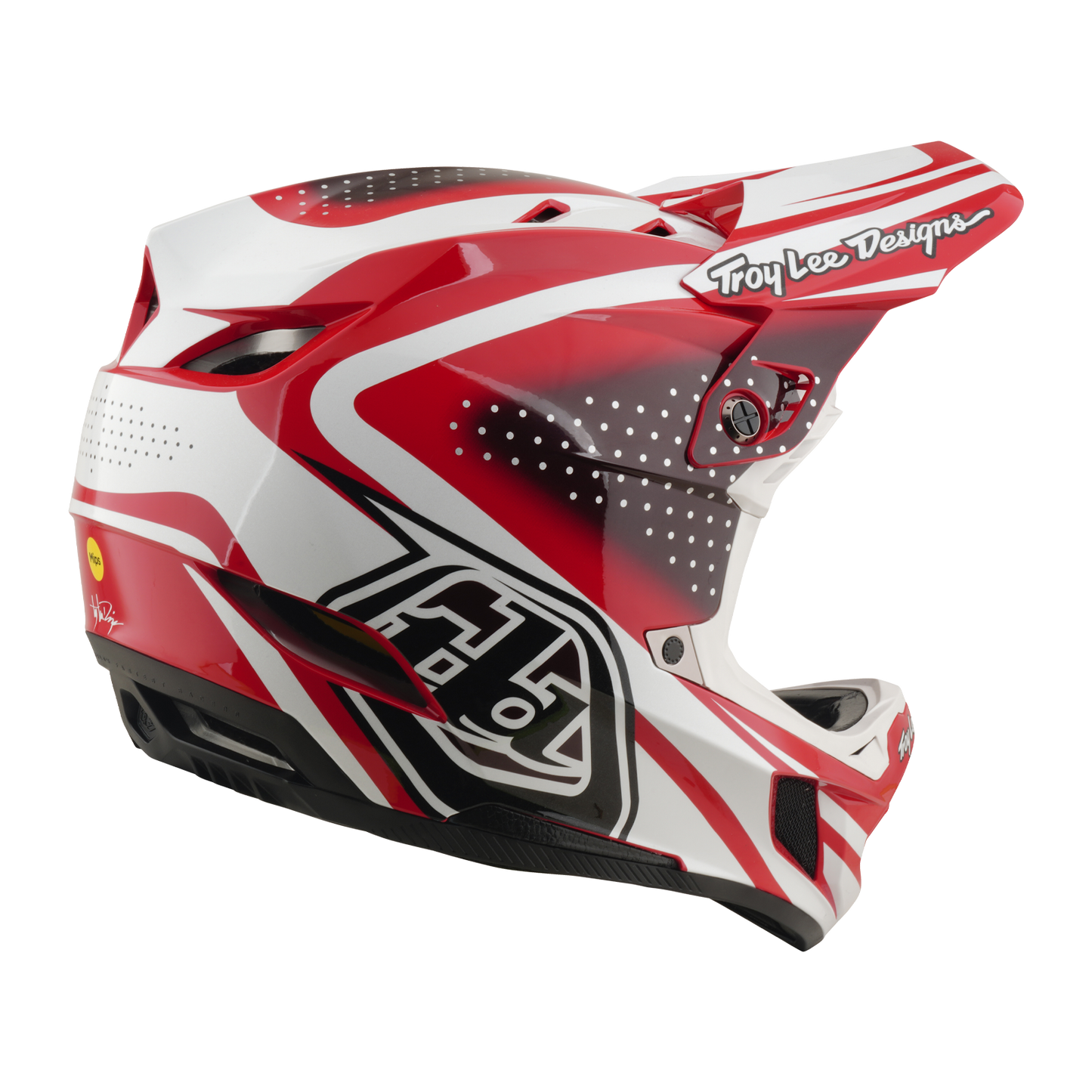 Capacete de BTT TROY LEE DESIGNS D4 POLIACRILITE MIPS THE LINE Vermelho/Branco