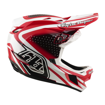 Capacete BTT TROY LEE DESIGNS D4 POLYACRYLITE MIPS THE LINE Vermelho/Branco