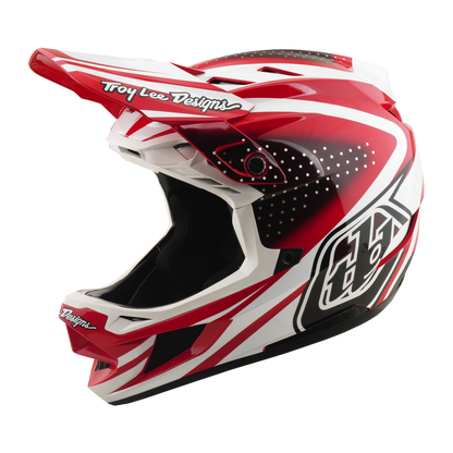 Capacete BTT TROY LEE DESIGNS D4 POLYACRYLITE MIPS THE LINE Vermelho/Branco