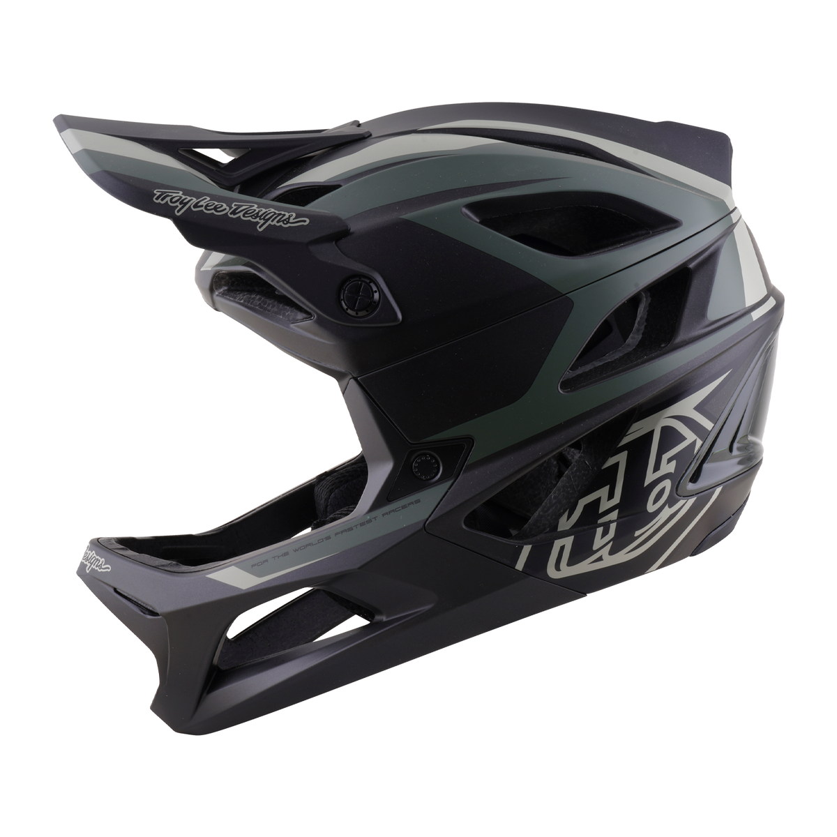 Capacete de BTT TROY LEE DESIGNS STAGE 2 HIGH VIZ caqui/cinzento-carvão