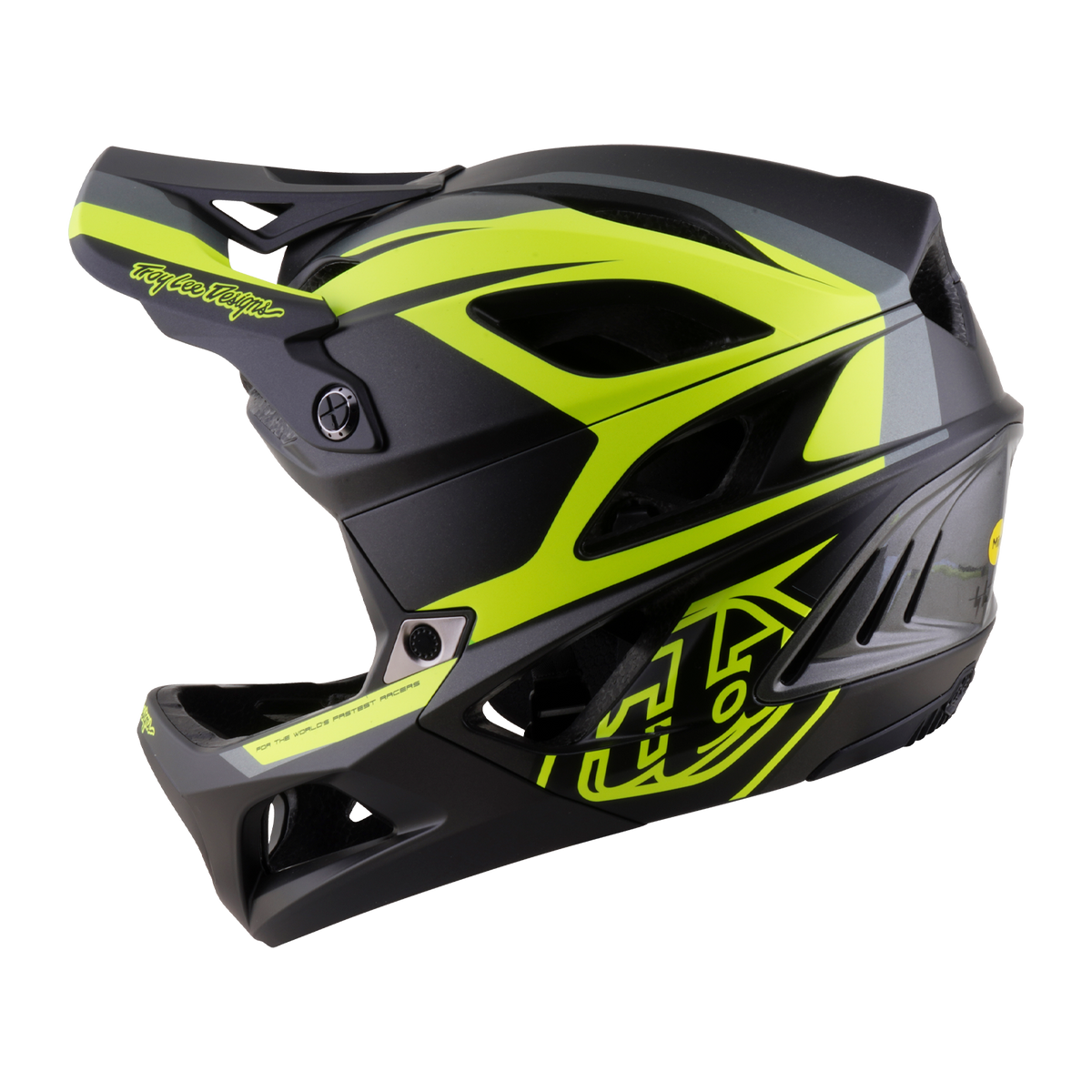 Capacete de BTT TROY LEE DESIGNS STAGE 2 HIGH VIZ cinzento-carvão/amarelo