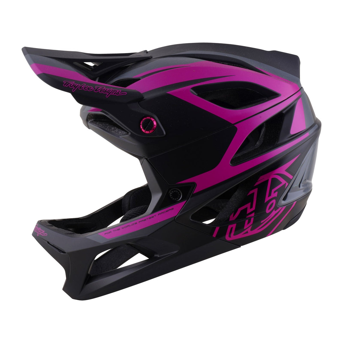 Capacete de BTT TROY LEE DESIGNS STAGE 2 HIGH VIZ cinzento/rosa-fúcsia néon