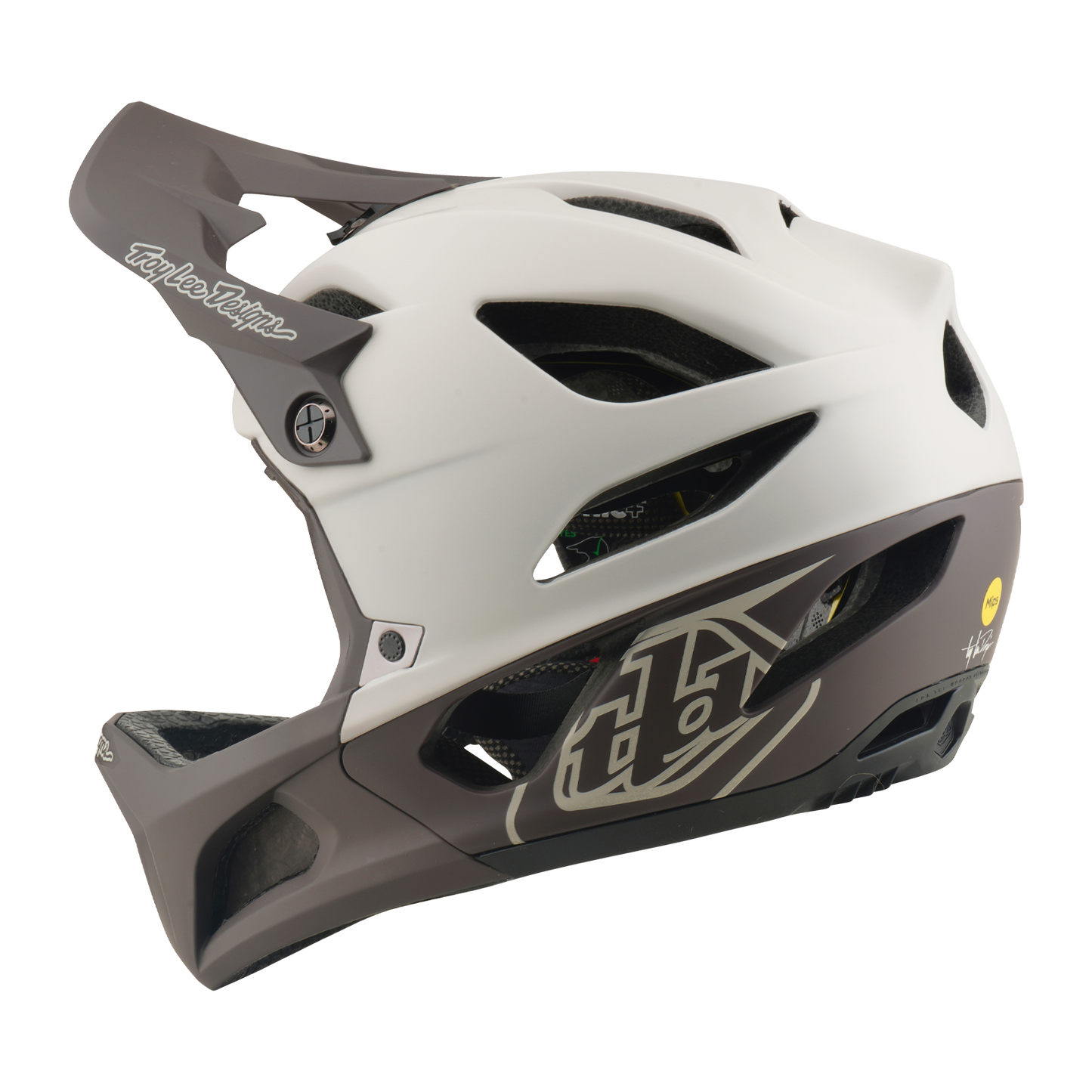 Capacete de BTT TROY LEE DESIGNS STAGE MIPS DRONE PUMICE Branco