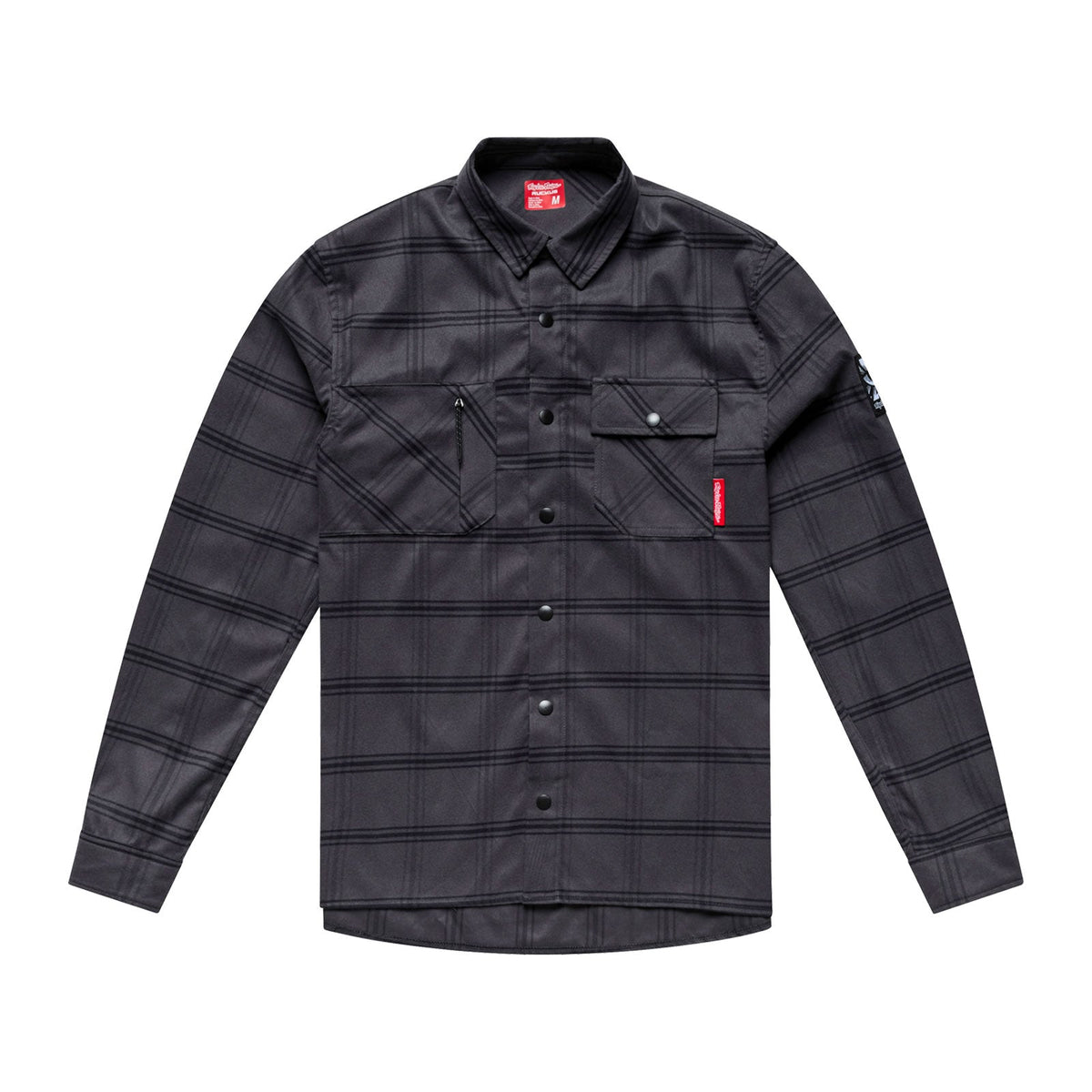 Camisa técnica TROY LEE DESIGNS RUCKUS RIDE YD aos quadrados, cor carvão