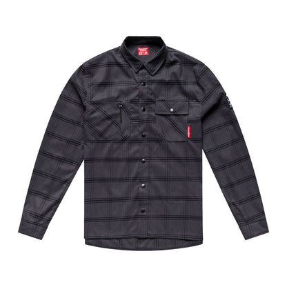 Camisa técnica TROY LEE DESIGNS RUCKUS RIDE YD aos quadrados, cor carvão