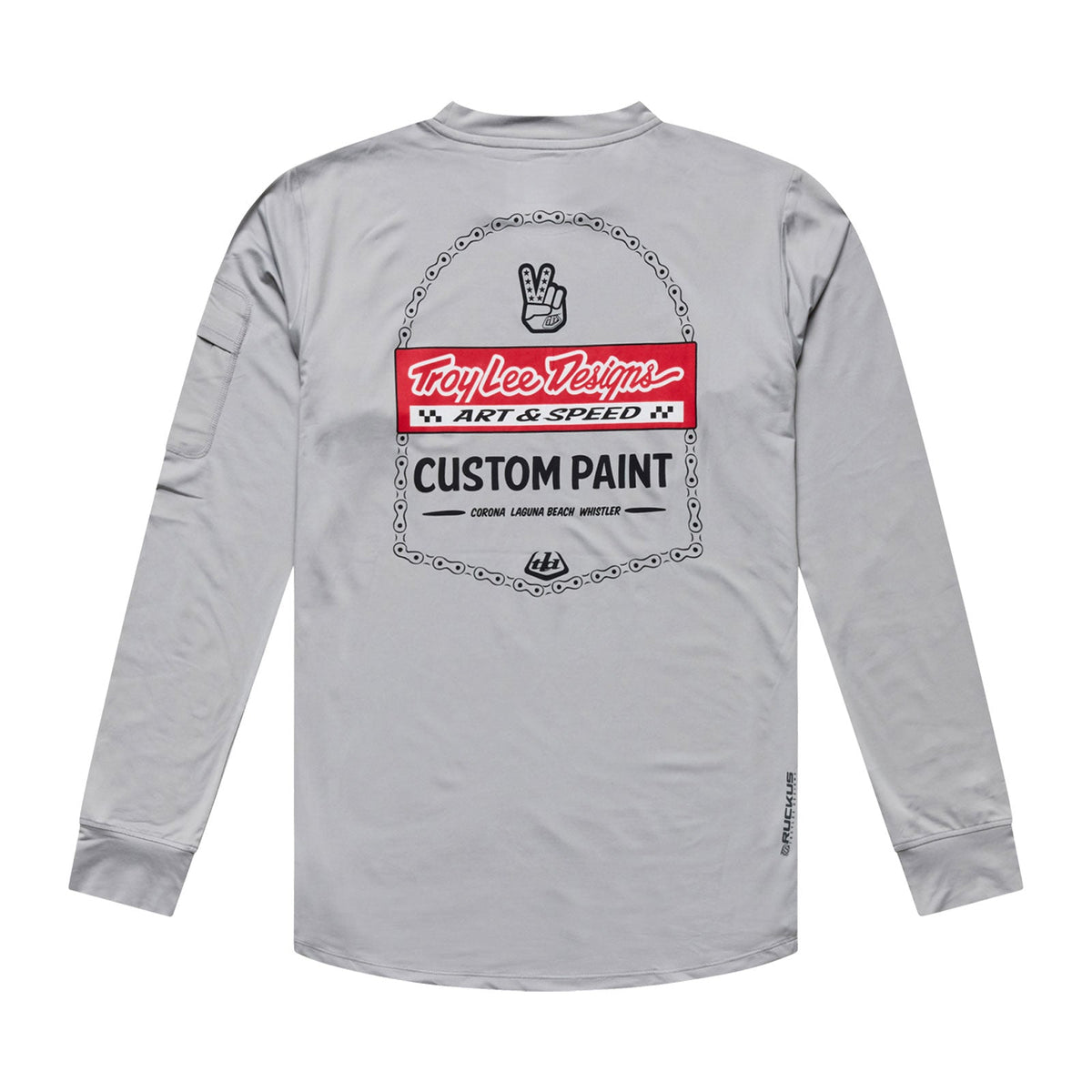 Camisola TROY LEE DESIGNS RUCKUS RIDE CUSTOM PAINT de manga comprida, cor Mid Gray