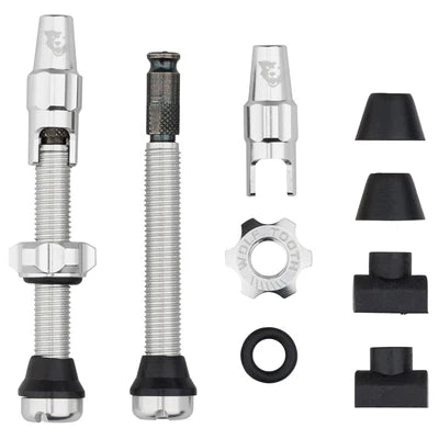 Lote de 2 Válvulas Tubeless WOLF TOOTH CLIK VALVE Raw Silver