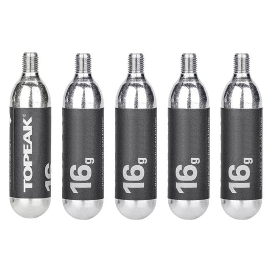 Cartuchos de CO2 TOPEAK com rosca 16g (5 peças)