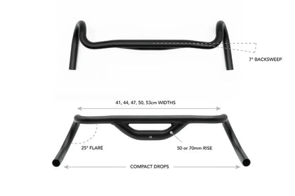Guiador Gravel REDSHIFT Top Shelf 25° Flare Rise 50mm