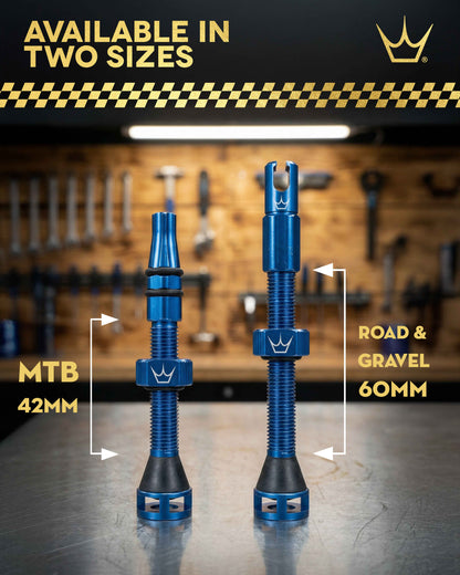 Válvulas Tubeless PEATY'S HOLESHOT FAST FLOW 60mm (x2) Prata