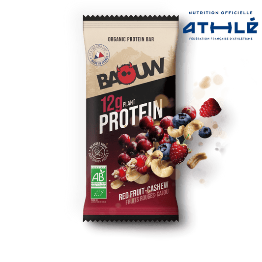 BAOUW ORGANIC EXTRA Barra de Proteína de Frutos Vermelhos/Caju (50g)