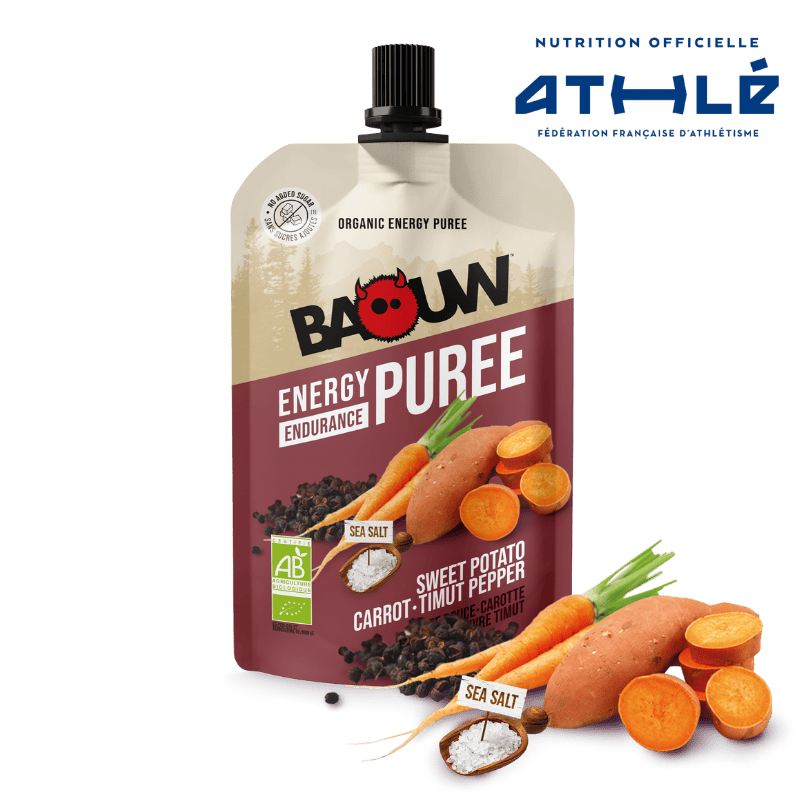 BAOUW Puré Energético Biológico Receita Saborosa Batata Doce/Cenoura/Pimenta (90g)