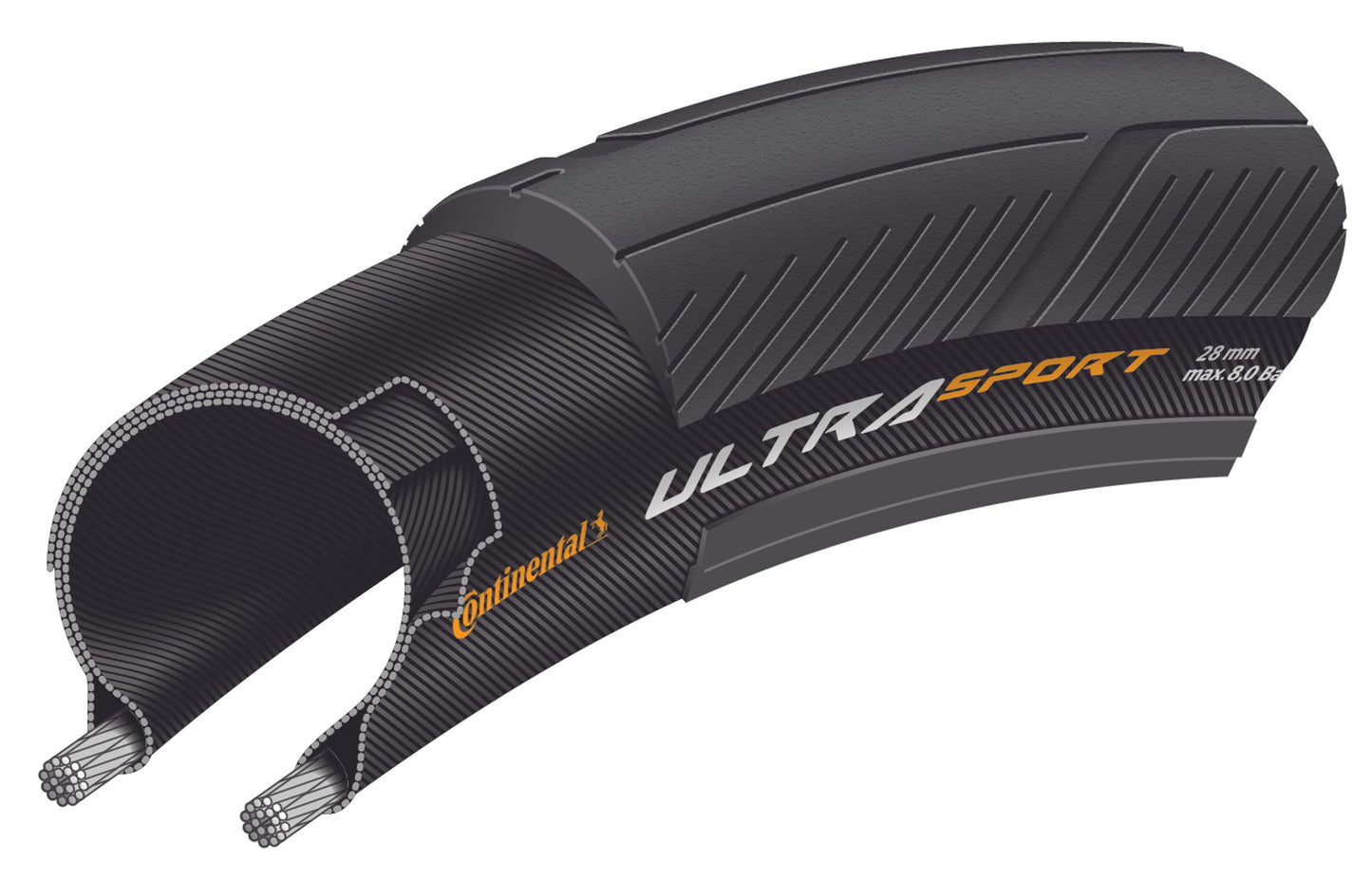 Pneu CONTINENTAL ULTRA SPORT III 700x23c TubeType Preto