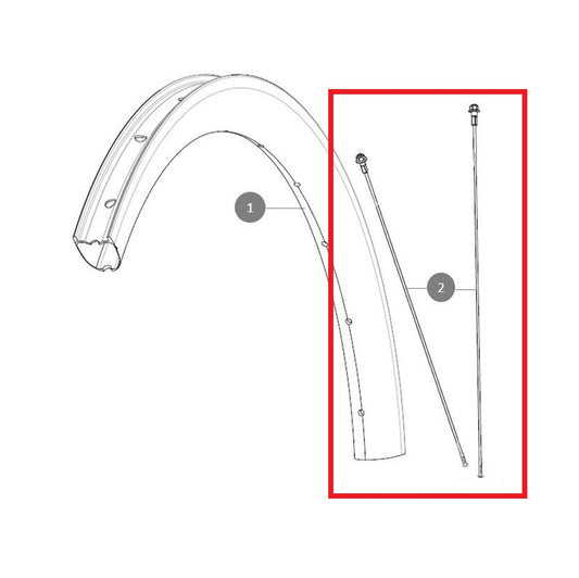 Kit de 12 raios MAVIC ALLROAD SL Carbono 278mm à frente e atrás