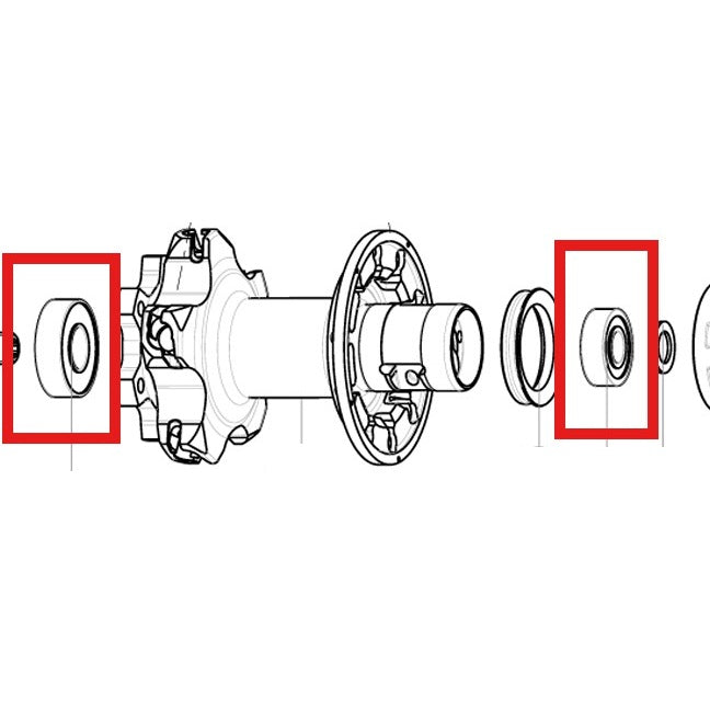 ROLAMENTOS DO CUBO TRASEIRO MAVIC 9X22X7 (B9) + 12X28X8 (6001) 2015