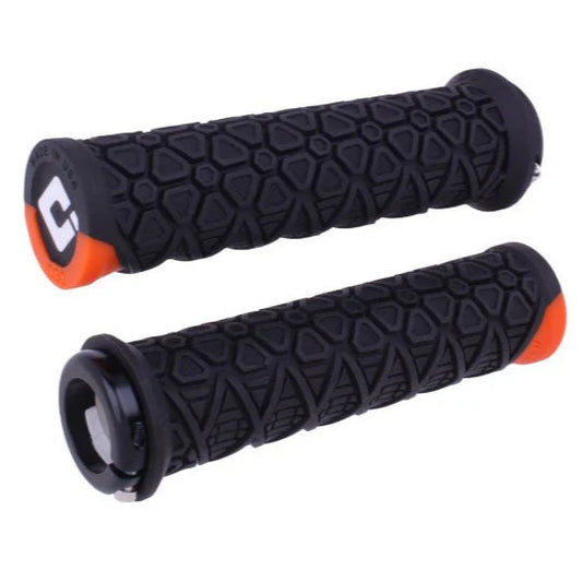 Punhos ODI VANQUISH Lock-On 135 mm Preto/Laranja